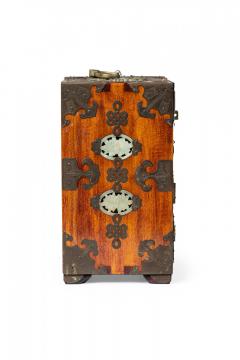 Chinese Mid Century Inlaid Metal 4 Drawer Jewelry Box Cabinet - 4667191