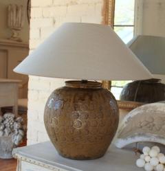 Chinese Ming Dynasty Glazed Belly Jar as Table Lamp - 2846743