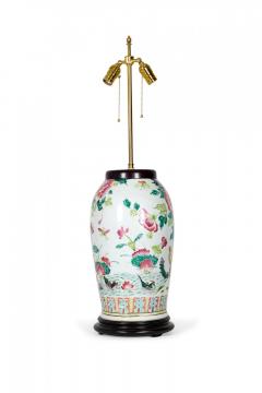 Chinese Multi Colored Famille Rose and Bird Design Porcelain Vase Table Lamp - 4170864