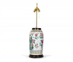 Chinese Multi Colored Famille Rose and Bird Design Porcelain Vase Table Lamp - 4170885