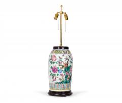 Chinese Multi Colored Famille Rose and Bird Design Porcelain Vase Table Lamp - 4170887