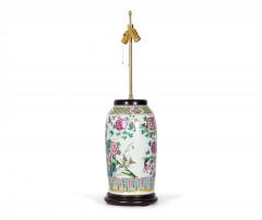 Chinese Multi Colored Famille Rose and Bird Design Porcelain Vase Table Lamp - 4170889