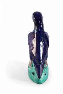Chinese Navy Glazed Porcelain Parrot Statue - 4408645