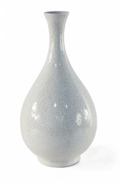 Chinese Off White Crackle Finish Teardrop Porcelain Vase - 4408296