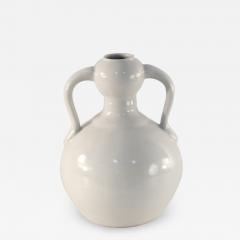 Chinese Off White Gourd Shaped Double Ear Porcelain Vase - 4250333