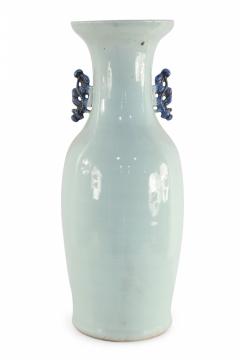 Chinese Off White and Blue Symbol Patterned Porcelain Urn - 4200394