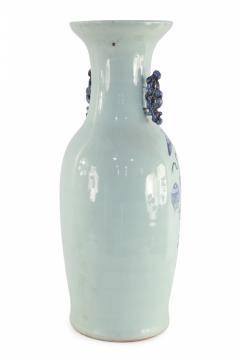Chinese Off White and Blue Symbol Patterned Porcelain Urn - 4200395