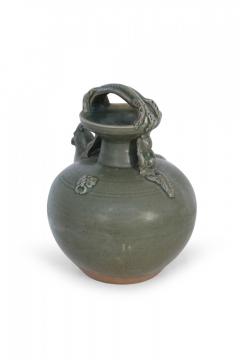 Chinese Olive Green Handled Porcelain Jug - 4655478