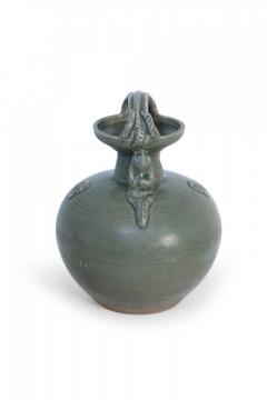 Chinese Olive Green Handled Porcelain Jug - 4655479
