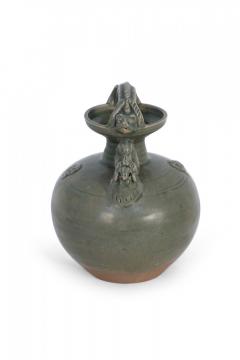 Chinese Olive Green Handled Porcelain Jug - 4655483