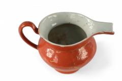 Chinese Orange and Gold Botanical Porcelain Pitcher - 4517651
