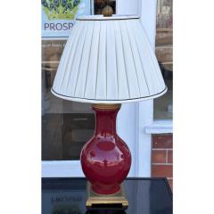 Chinese Oxblood Pottery Vase Now a Designer Table Lamp - 3396512