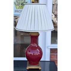 Chinese Oxblood Pottery Vase Now a Designer Table Lamp - 3396514