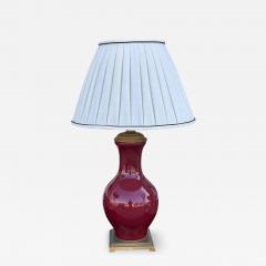 Chinese Oxblood Pottery Vase Now a Designer Table Lamp - 3402078