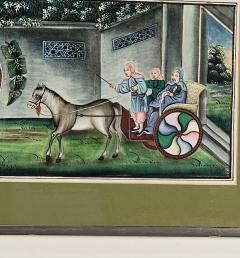 Chinese Painting on Pith Paper of Riders in a Carriage circa 1840 - 3354830