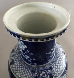Chinese Pair Blue and White Porcelain Rouleau Vases - 1003079