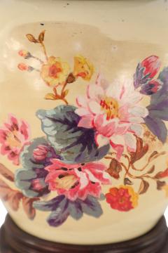 Chinese Pale Yellow and Colorful Floral Porcelain Table Lamp - 4671531