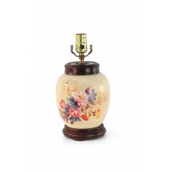 Chinese Pale Yellow and Colorful Floral Porcelain Table Lamp - 4735068