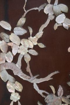 Chinese Panel Art Depicting Birds And Branches In Raised Mother Of Pearl Pieces - 3173617