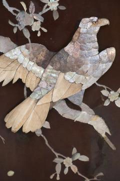 Chinese Panel Art Depicting Birds And Branches In Raised Mother Of Pearl Pieces - 3173620
