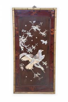 Chinese Panel Art Depicting Birds And Branches In Raised Mother Of Pearl Pieces - 3173621