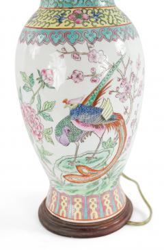 Chinese Porcelain Bird Motif Table Lamp - 4670932