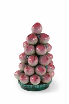 Chinese Porcelain Peach Altar Tribute Sculpture - 4408503