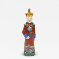 Chinese Porcelain Qing Emperor Decorative Figure - 3536434
