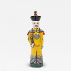 Chinese Porcelain Qing Emperor Decorative Figure - 3536435