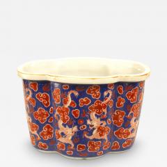 Chinese Porcelain Red and Blue Lobed Pot - 4540146