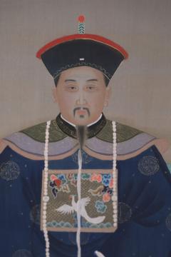 Chinese Qing Dynasty Style Paper and Silk King Portrait Hanging Scrolls - 4672115