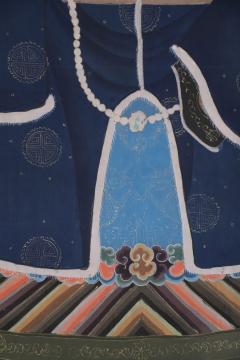 Chinese Qing Dynasty Style Paper and Silk King Portrait Hanging Scrolls - 4672116