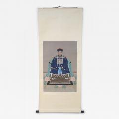Chinese Qing Dynasty Style Paper and Silk King Portrait Hanging Scrolls - 4717115
