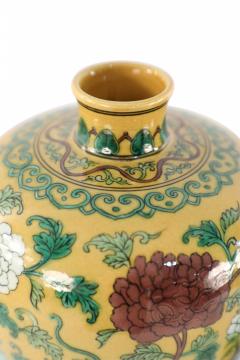 Chinese Qing Dynasty Style Yellow and Green Dragon Meiping Porcelain Vases - 4199326