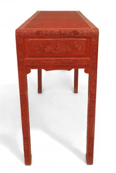 Chinese Red Cinnabar Console Table - 1427920