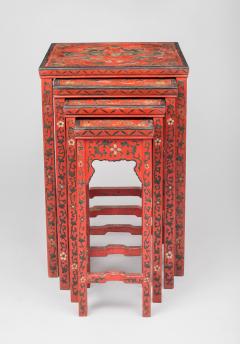 Chinese Red Lacquered Nest of Quarteto Tables - 450111