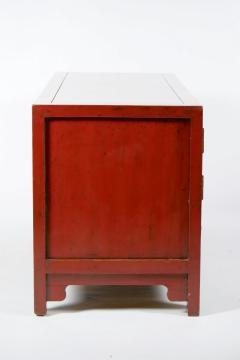 Chinese Red Lacquered Sideboard Low Center Table Four Drawers - 3056774