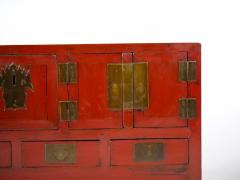 Chinese Red Lacquered Sideboard Low Center Table Four Drawers - 3056818