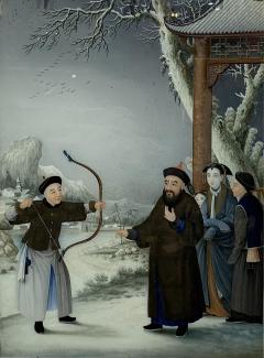 Chinese Reverse Glass painting circa 1790  - 1449388