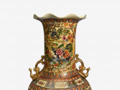 Chinese Rose Medallion Monumental Floor Vase Porcelain Gilt China 20th c  - 4601537