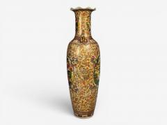 Chinese Rose Medallion Monumental Floor Vase Porcelain Gilt China 20th c  - 4601543