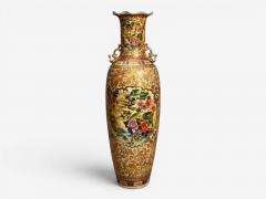 Chinese Rose Medallion Monumental Floor Vase Porcelain Gilt China 20th c  - 4601546