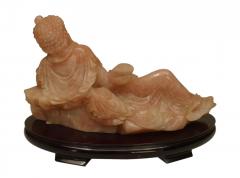 Chinese Rose Quartz Reclining Lady - 4520172