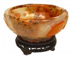 Chinese Rust Agate Carved Bowl and Stand - 4519604