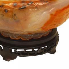 Chinese Rust Agate Carved Bowl and Stand - 4519605