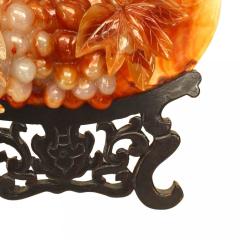 Chinese Rust Agate Carved Plate and Stand - 4519757