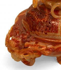 Chinese Rust Agate Incense Burner - 4519610
