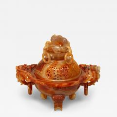 Chinese Rust Agate Incense Burner - 4522515