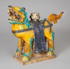 Chinese Sancai Glazed Ceramic Guardian Lion - 976221