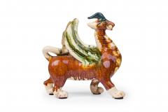 Chinese Sancai Glazed Ceramic Yinglong Winged Dragon Figurine - 4672598
